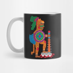 AZTEC MEXICO CODEX JAGUAR WARRIOR WITH SHIELD AND MACAHUITL - full colour Mug